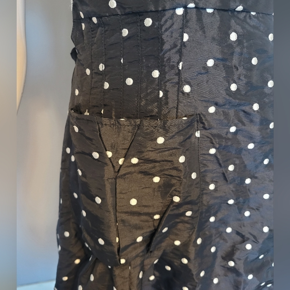 Modcloth Yumi Embroidered Polka Dot Wrap Dress, VGUC, Size L - Picture 3 of 9